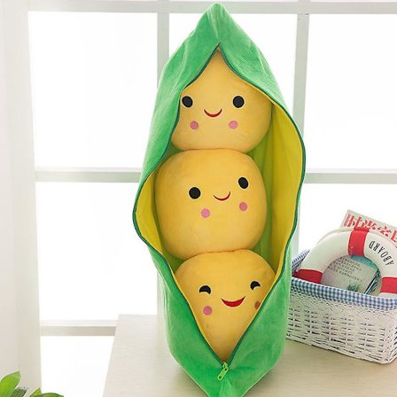 Pod Plysch Toy Ärt Pod Kudde Giant Pea Söt ärtfylld växtdocka - spot sales