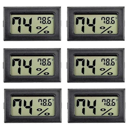 6-pakning Mini Hygrometer Innendørs Fuktighetsmåler Hygrometer Digitale Termometre Fuktighet Med () For G (FMY)