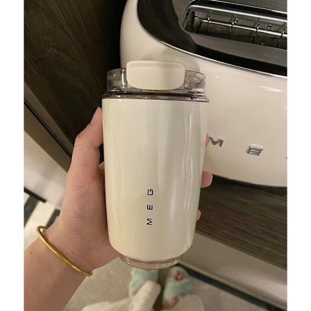 Termoskop med dobbelt væg til varm kaffe, sportsvandflaske med mellemlag af vand, hvid termoskop 350ml