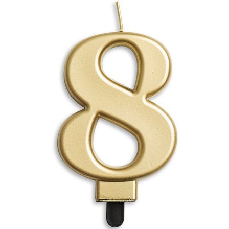 Tårtljus Siffra Guld Metallic "0-9" Siffra 8
