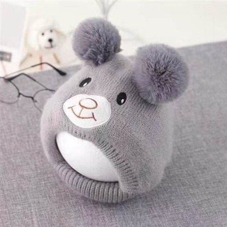 Baby strikket lue Beanie Cap GRÅ