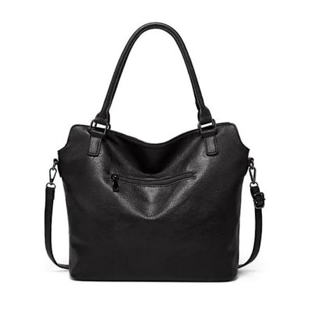 Handväska MTOWSUC 058 Axelväska Dam PU Läder 2 Delar Svart Svärmorsväska Pistolfärg na