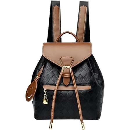 Liten ryggsekk i PU-skinn for kvinner, tyverisikker casual sekk med snor, vintage elegant vanntett skoleveske til kontor, skole og reise