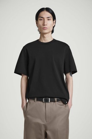 COS Homme T-Shirt À Col Rond En Coton Interlock in Noir