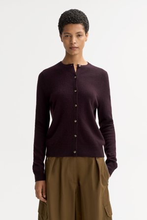 Soft Goat - Cardigan - Women cashmere sweater - XS - Midnight Plum