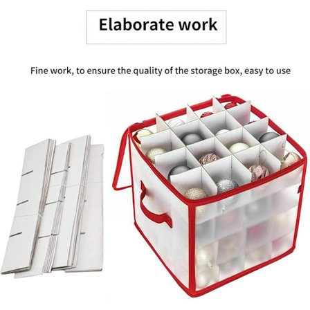 Klar opbevaringsboks til juletræskugler PVC Foldbar julepynt Opbevaringsboks til op til 64 julekugler