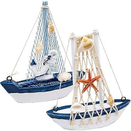 2 kpl minipurjevenemalli, puinen minipurjevene, kodin merellinen sisustus