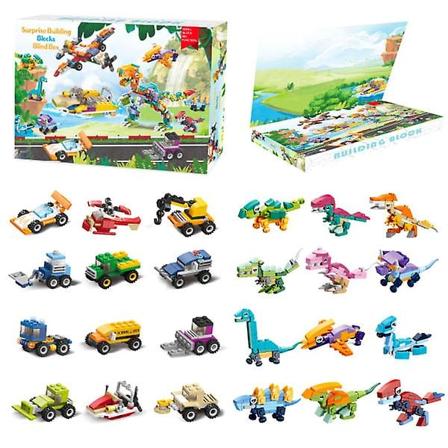 Adventskalender Lekebiler & Dinosaurer - Julekalender 2023 Flerfarget Julegave