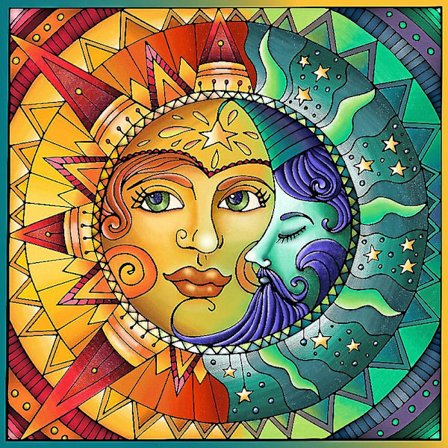 5D Diamantmaleri Måne Sol Ansikt DIY Yoda Landskap Runde Diamant Full Lim Diamant Dekorativt Maleri