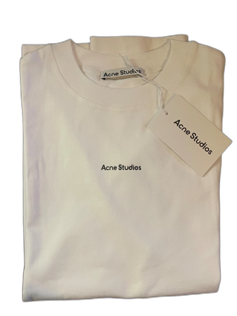 Vit Acne Studios t-shirt i bomull