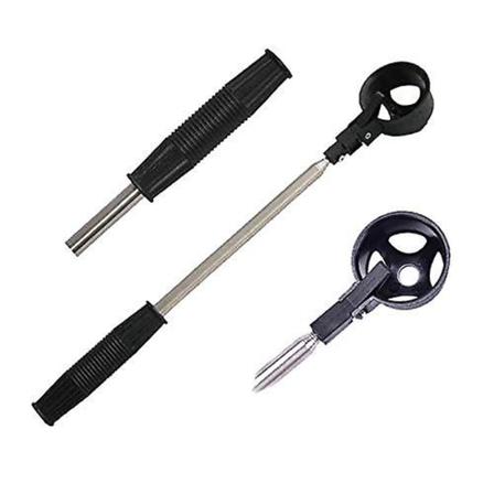 Inntrekkbar rustfritt stål scoop golfballhenter, golfballhenter teleskopisk golfhentescoop (svart)