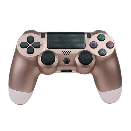 Metallinen pinkki langaton ohjain, yhteensopiva PlayStation 4:n kanssa, värinällä, sisältää USB-latauskaapelin - Ergonominen muotoilu pelaamiseen