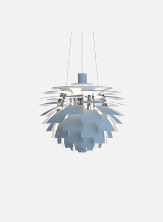 PH Kongle taklampe Ø48 - dusty blue/krom