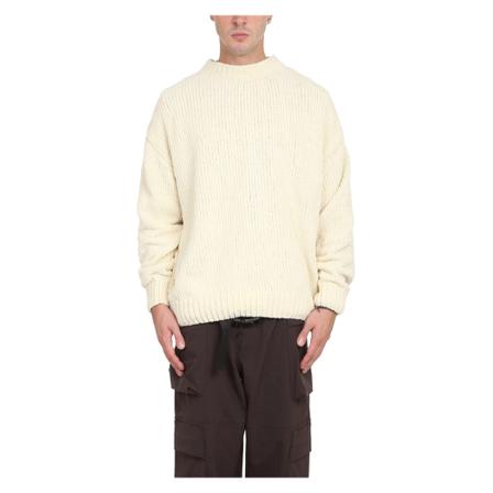 Bonsai, Round-neck Knitwear Wit, Heren, Maat:S
