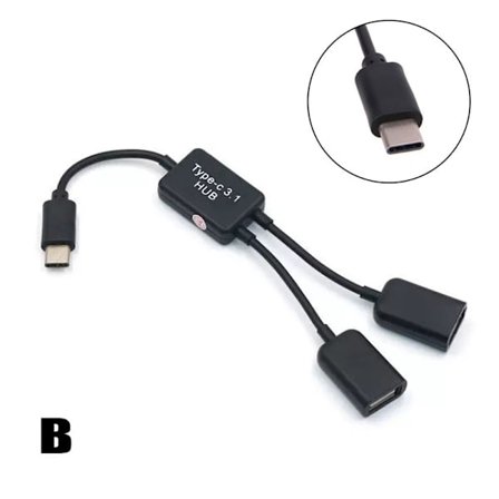 Micro USB/Type C til Dual Port HUB Cable Y Splitter for nettbrett P