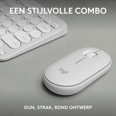 Logitech Pebble 2 Combo - tastatur- og mussett - QWERTY - US International - tonalhvit Inn-enhet