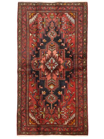 Tapis D'orient Hamadan 107X202 Rouge Foncé/Noir (Laine, Perse)