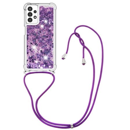 SKALO Samsung A13 4G Kvicksand Glitter Mobile Collar - Lilla