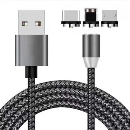Rak magneettinen datakaapeli 3-in-1 magneettinen pikalataus USB-datakaapeli matkapuhelimeen