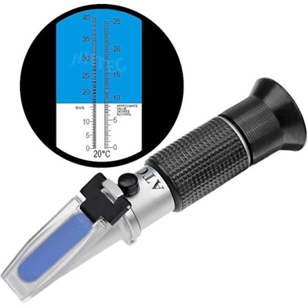 Vinrefraktometer potentiell alkoholhalt: 0-25% Socker: 0-40% med ATC för vintillverkning Brix