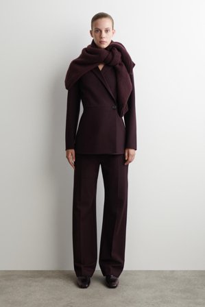 COS Damen Fein Gestrickte Hose Mit Geradem Bein - Rot