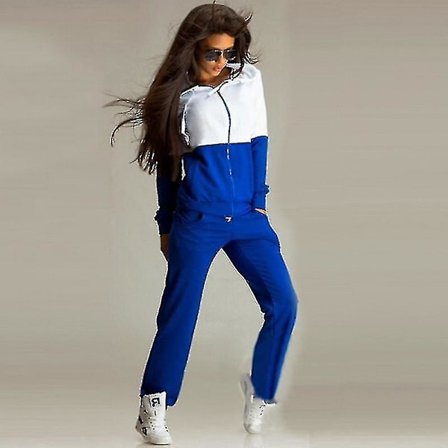 Naisten verryttelypuku vetoketjullinen hupparitakki ja housut, urheiluasu