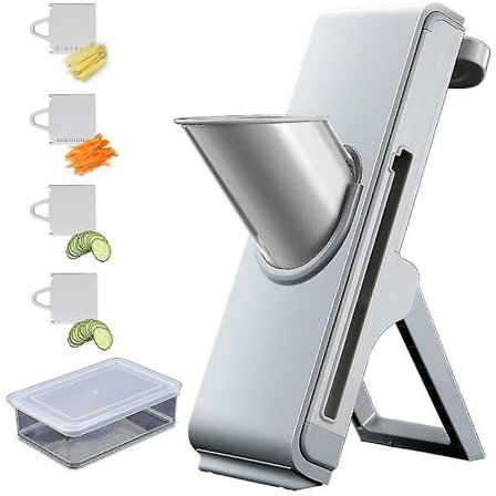 Mandolinskärare för kök och grönsakshackare, justerbar tjocklek säker julienne och skärare mat, grönsaksskärare för frukt/potatis/gurka/lök/mig