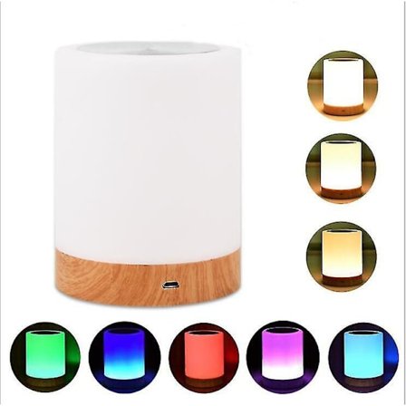 Led Bedside Lamp, Dimmable Atmosphere Table Lamp For Bedroom Living Room, 16 Colors Portable Night Light With Warm White Light And Color Changing Gift