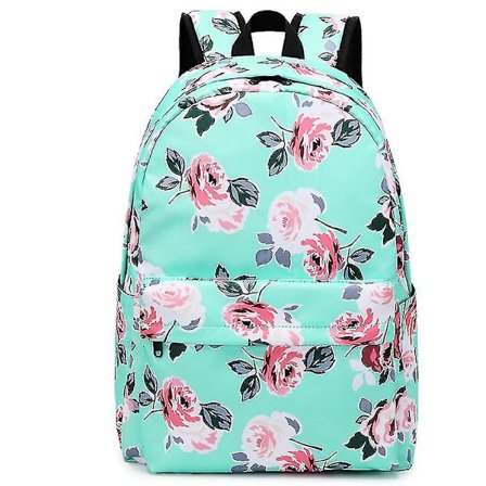 Skole etnisk stil trykte blomster vandtæt kuffert-lysegrøn