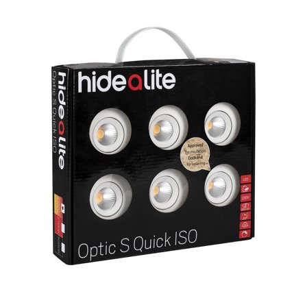 Hide-a-Lite DL Optic S Quick Downlight 6-pakk, hvit 3000K, Belysning