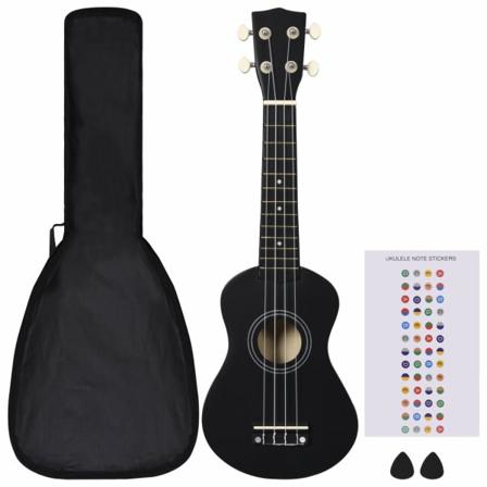 Vidaxl Sopranukulele Med Väska För Barn Sopran Svart 21"