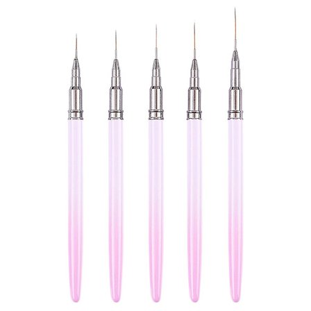 5 st Nail Art Penslar Set, Nail Art Penslar För Gel Nagellack, Metallhandtag Nail Drawing Pens(typestyle1)