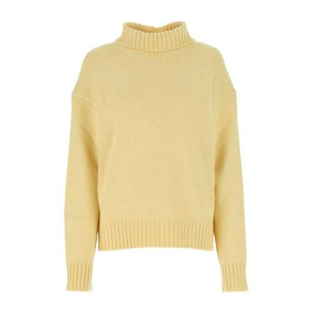 Jil Sander Knitwears Gul, Dame Rullekraver
