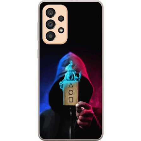 Kompatibelt Mobilskal till Samsung Samsung Galaxy A33 5G Squid Game Netflix affisch koreansk överlevnadsdrama serie mask huva kort retro fanart desig