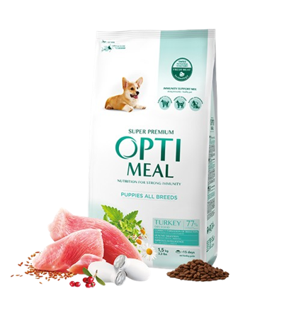 Optimeal - Complete dry pet food for puppies all breeds - turkey 1,5 kg - Hund - Hundefôr & hundemat - Tørrfôr for hund - ZOO.no