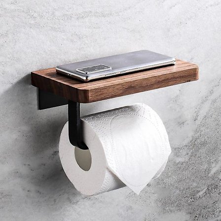 Toiletpapirholder med telefonhylde Rullepapirholder til badeværelse