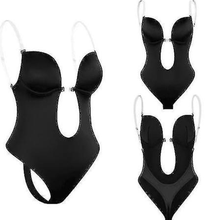 Kvinnors rygglösa Shapewear Djup V-hals Body Shaper för klänning med låg rygg W black M black M