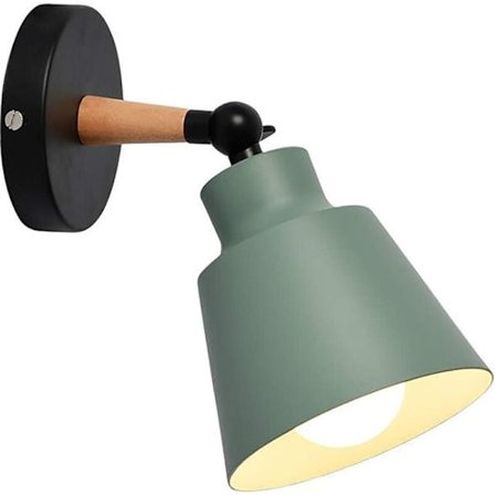 Moderne indendørs væglampe skandinavisk design i træ og jern, væglampe til soveværelse sengestue stue dekoration badeværelse køkken vægdekoration