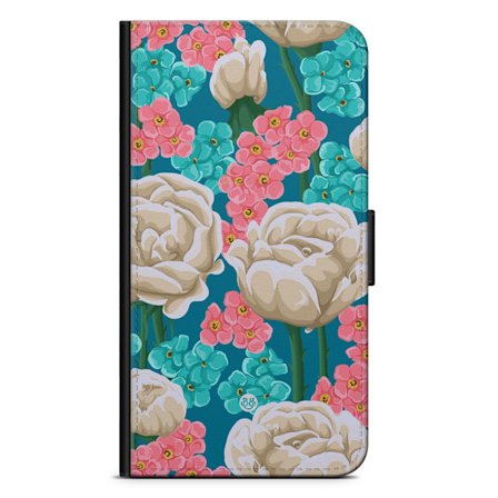 Bjornberry Fodral Samsung Galaxy J4 Plus - Sömlöst Vita Rosor