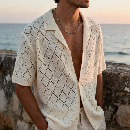 Amalfi | Ketting van veelkleurige glazen kralen in originele kleuren voor mannen - Kralenkettingen