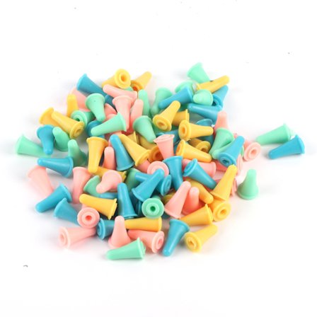 100 Nålebeskyttere 2 Størrelser Praktiske Fargerike Silikonstopper for Strikking Hekling Små