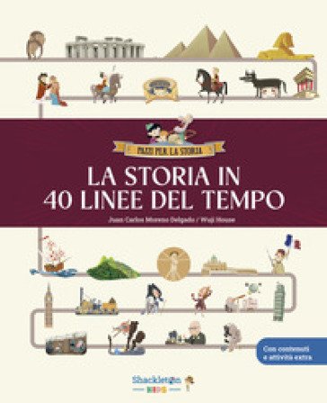 La storia in 40 linee del tempo... Libro per bambini per imparare tutta la storia, la preistoria, l'antico Egitto, Grecia e Roma, il Medioevo, il 