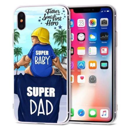 Super Dad Super Baby Fars Dag Present Iphone 13 12 Pro Max Mini Multicolor 13 Pro Max