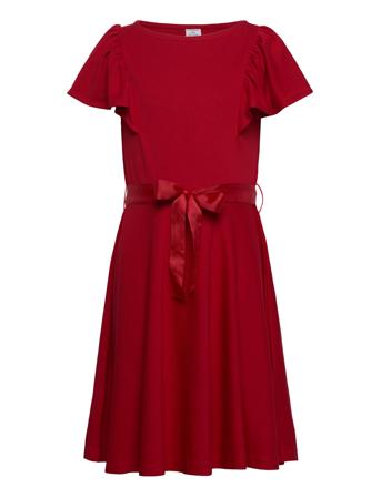 Dress Punto Flounces Sleeve Dresses & Skirts Dresses Casual Dresses Short-sleeved Casual Dresses Rød Lindex*Betinget Tilbud