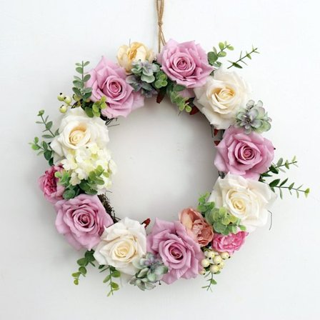 35 cm Tekoruusu Kranssi, Kukka Kranssi Koristekranssi Oveen