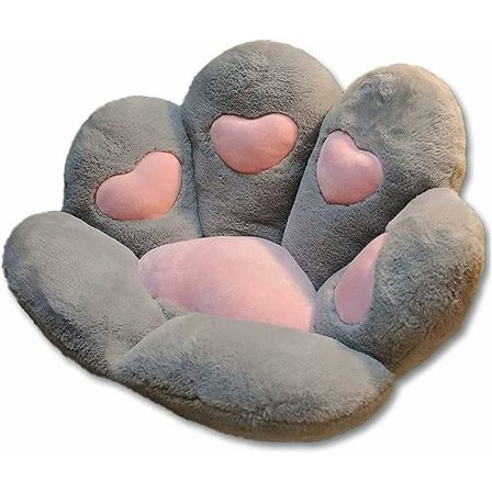 Söt katt tass sittdyna, mjuk golvkudde för lat soffa, 27,6x23,6 tum, kontorsstolssäte, present till flickvän, kattbo (grå)