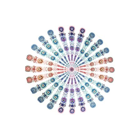 Rund Matta Scarve Mandala Gobeläng Strand Picknick Filtmatta Bohemia Trefärgad