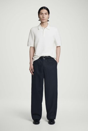 COS Homme Polo En Maille De Coton Texturée in Blanc