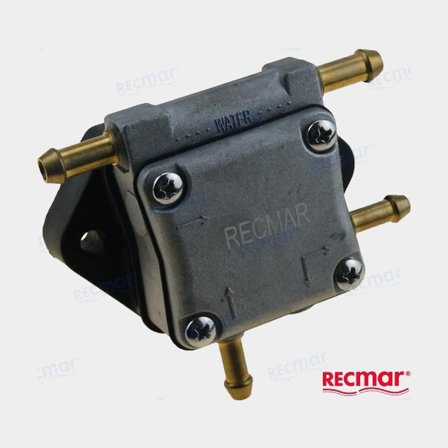 Recmar Bränslepump för båtmotorer i hållbar metall och mässing, grå finish, pålitlig reservdel för marint bruk