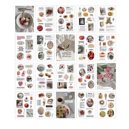 20 ark håndbok dekorasjon tema klistremerker fasjonable klistremerker personlige dekorative klistremerker scrapbooking rekvisita mat